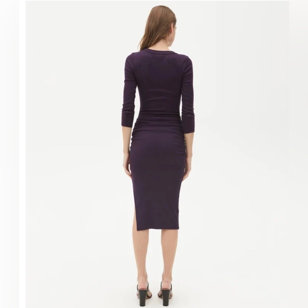 MICHAEL STARS NWT CHRISTY 3/4 SLEEVE TAHOE JERSEY MIDI DRESS - Picture 6 of 8